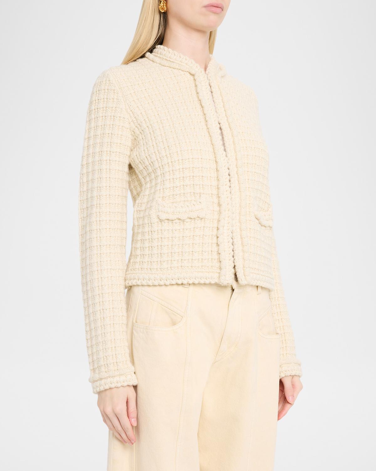 Hortense Windowpane Knit Collarless Jacket - thumbnail 4