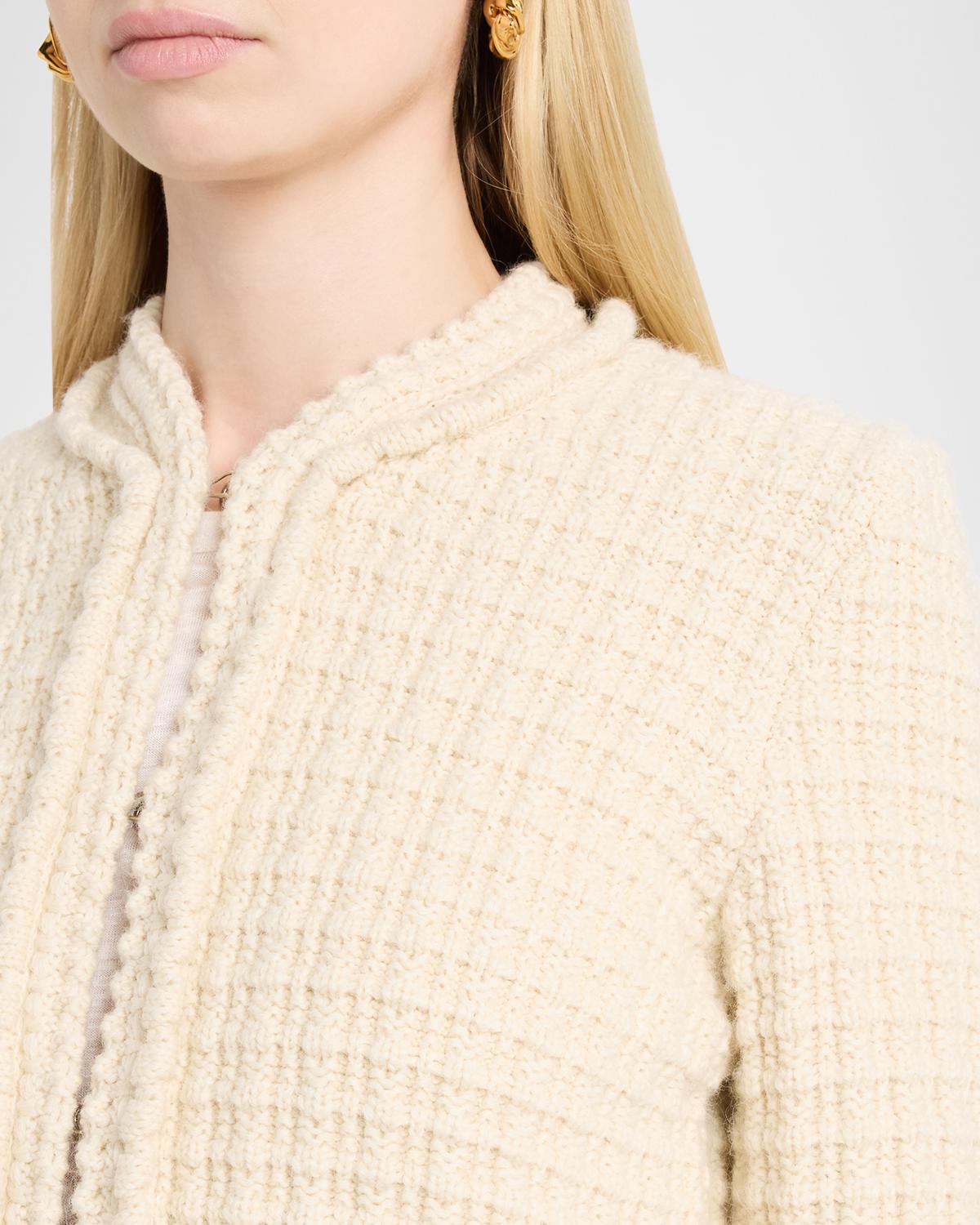Hortense Windowpane Knit Collarless Jacket - thumbnail 5