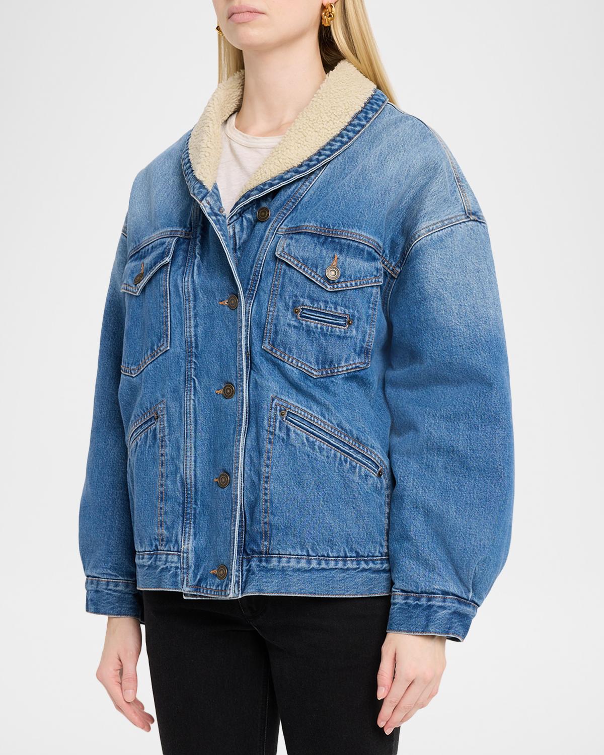 Pimia Faux-Fur Lined Denim Jacket - thumbnail 4
