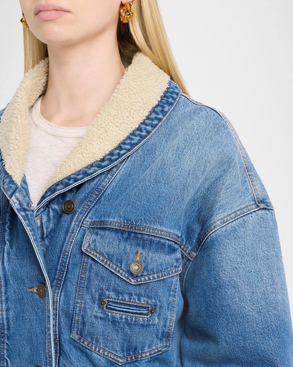 Pimia Faux-Fur Lined Denim Jacket - thumbnail 5