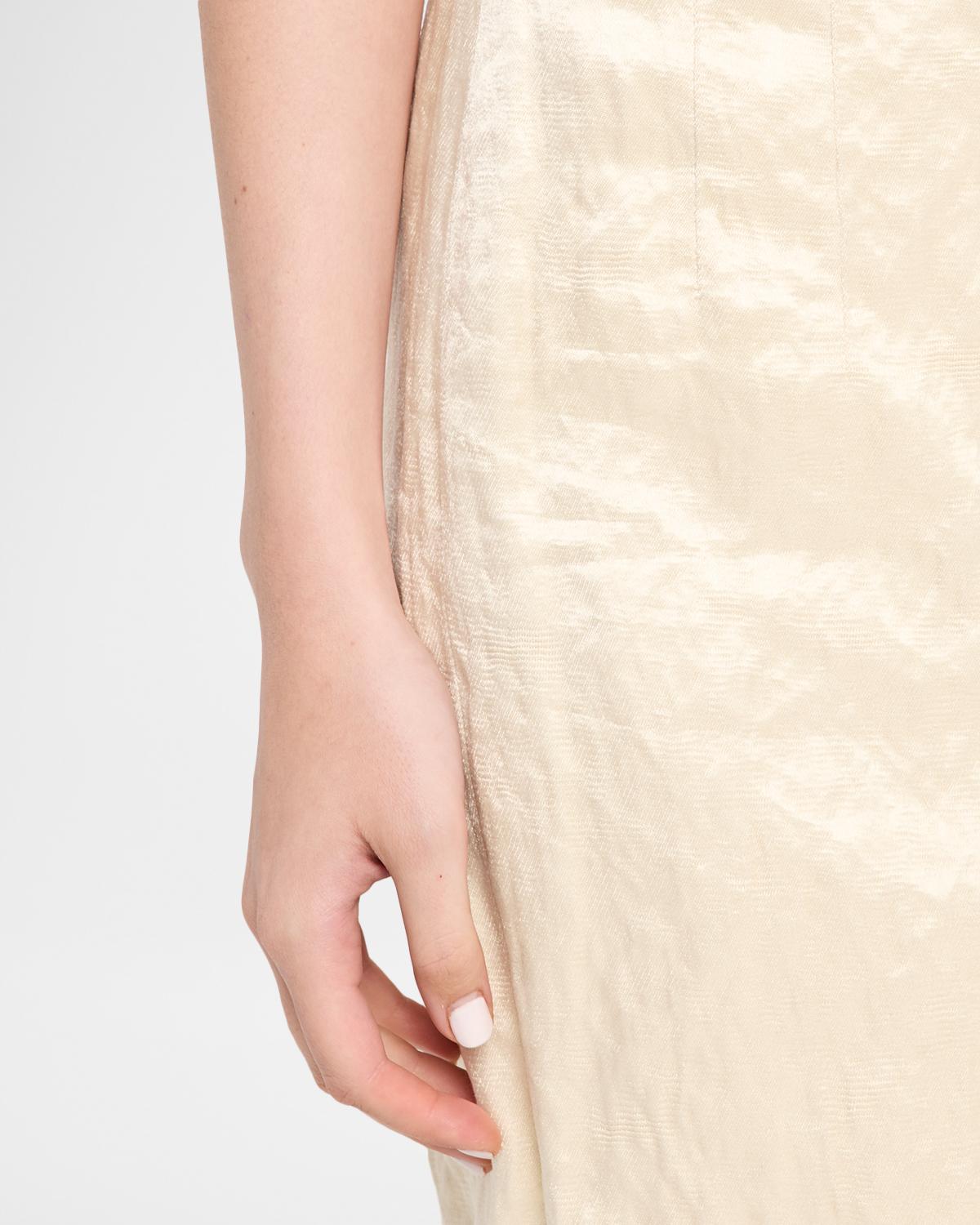 Mena Cotton-Blend Crinkled Straight Skirt - thumbnail 5