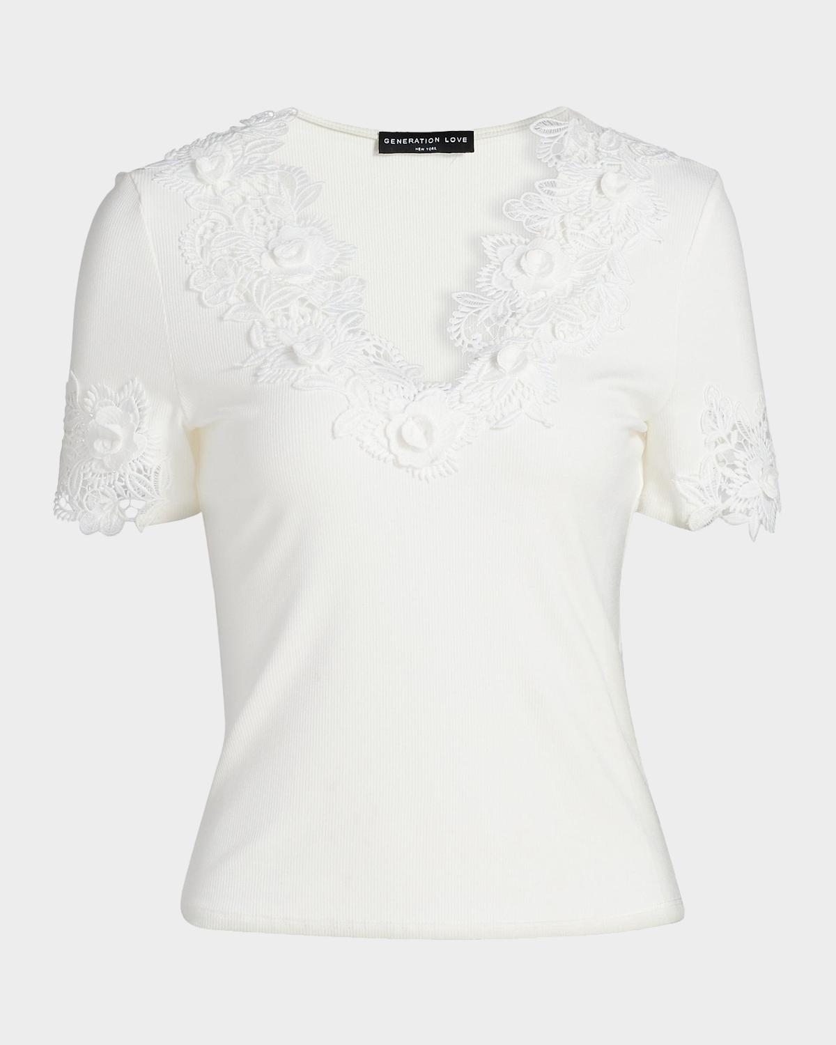 Shiloh 3D Lace Combo Top