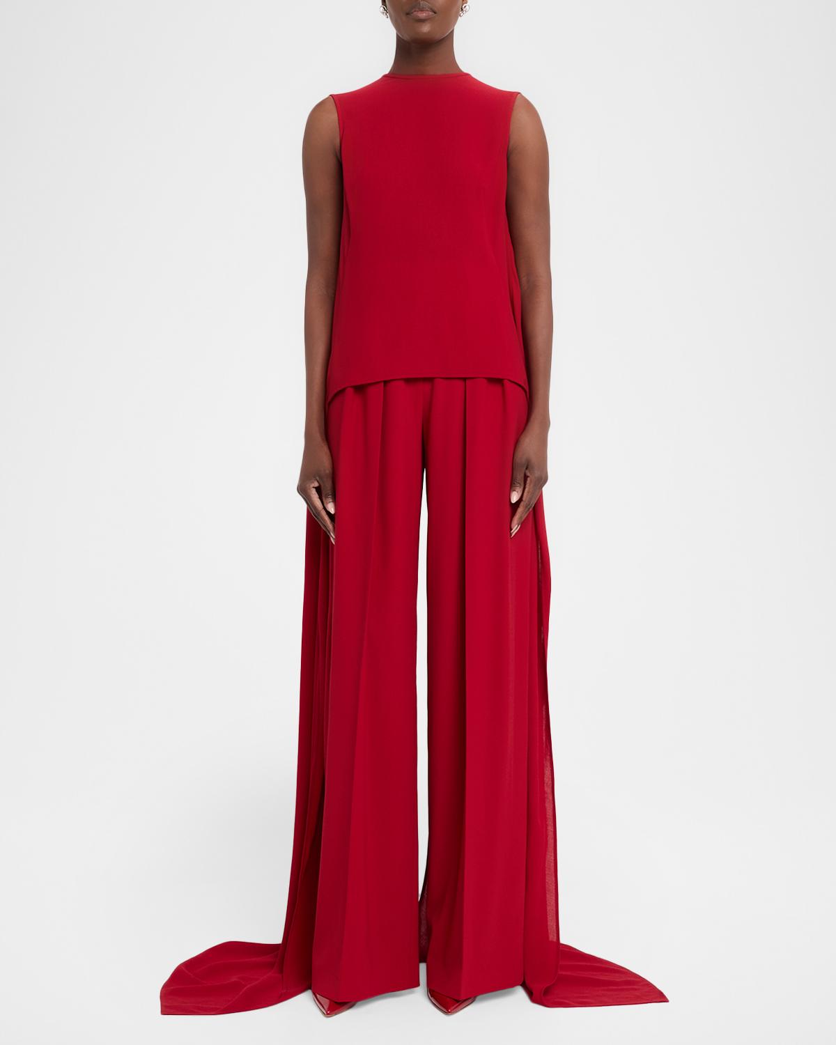 Opera Draped Wool Crepe Blouse - thumbnail 2