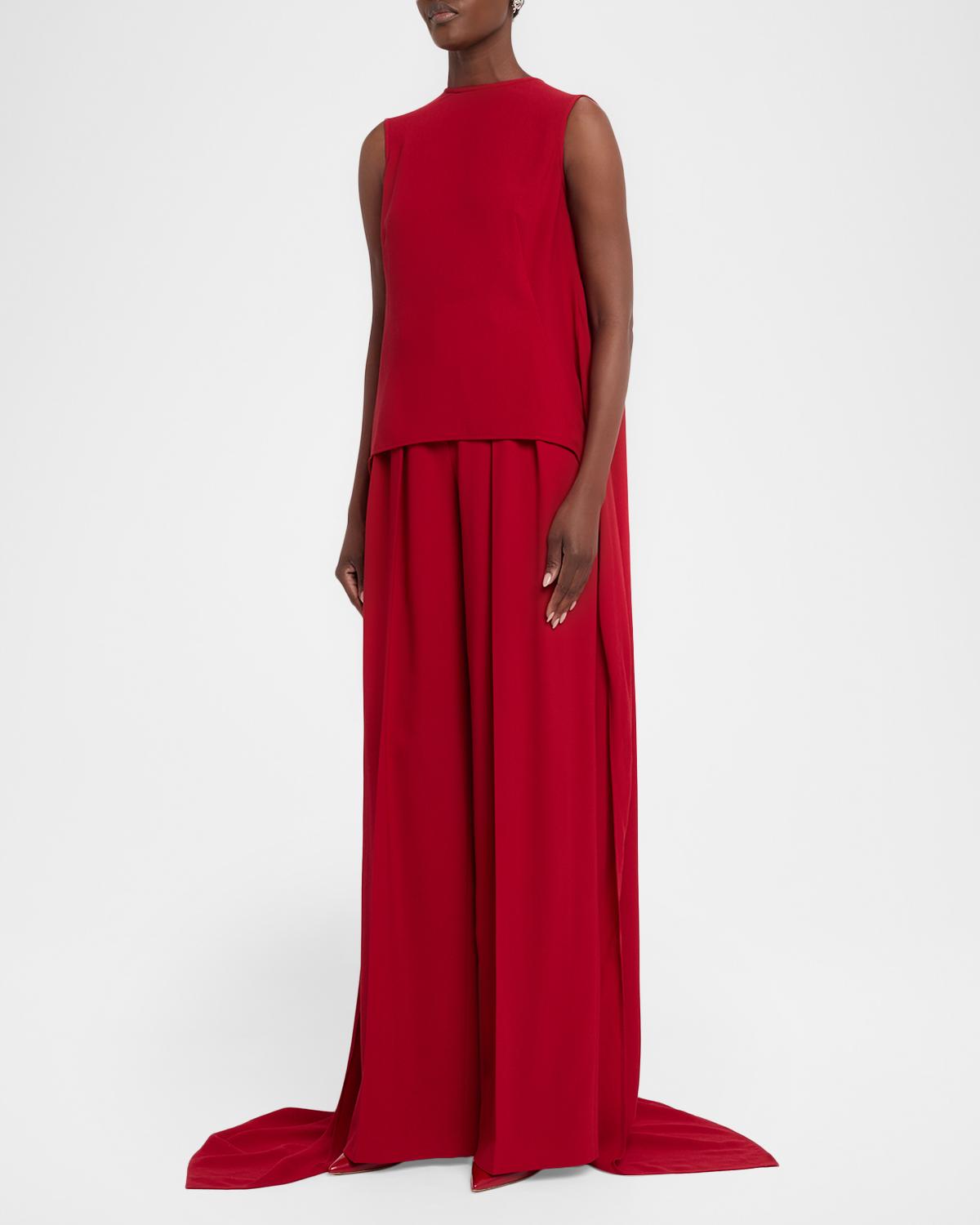 Opera Draped Wool Crepe Blouse - thumbnail 4