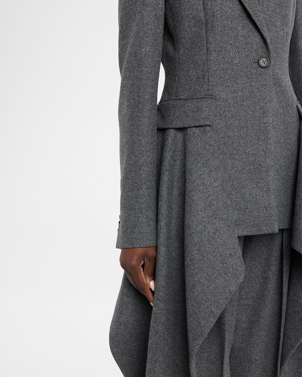 Draped Single-Button Wool Blazer - thumbnail 5