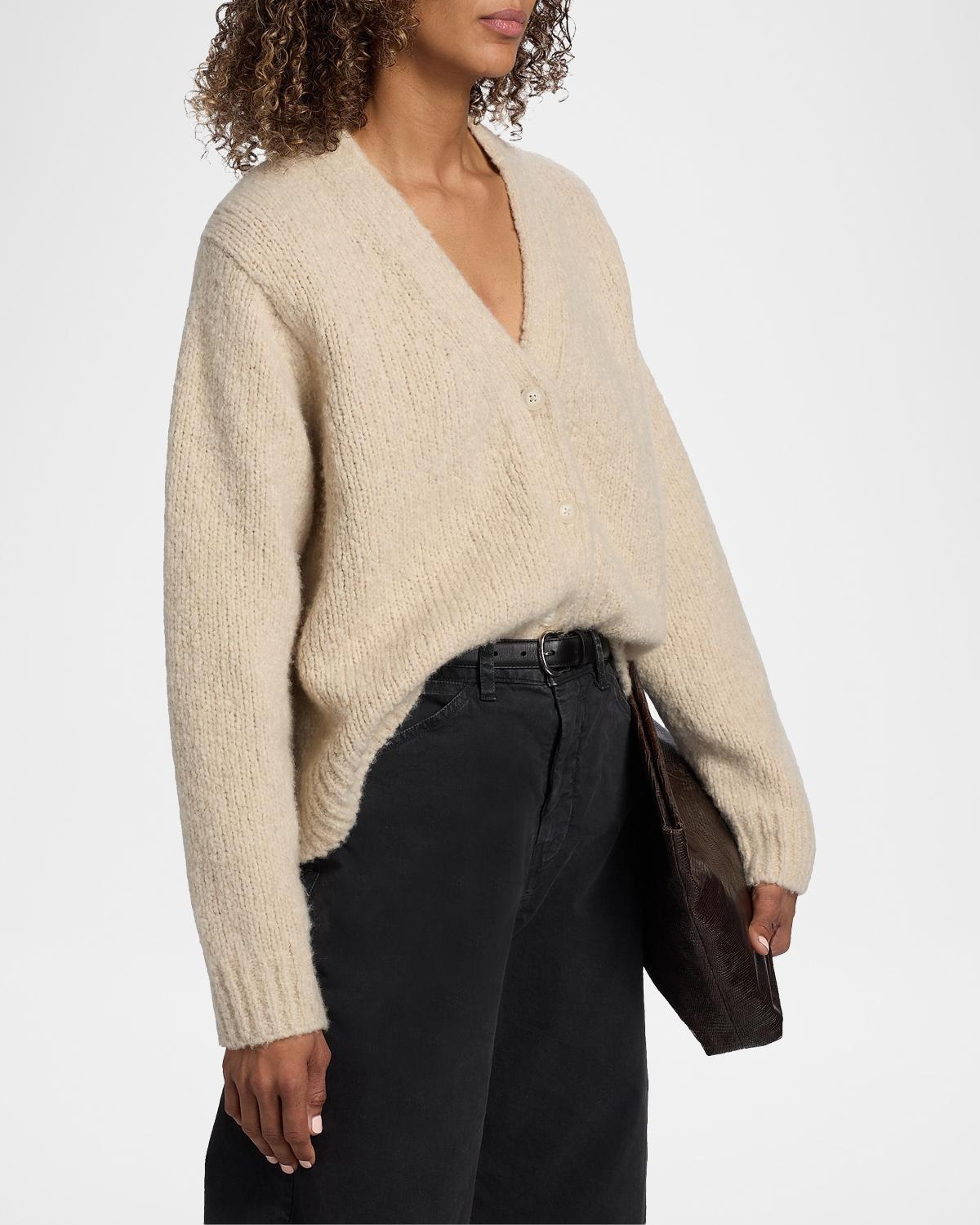 Lorana Wool-Cashmere V-Neck Cardigan - thumbnail 6