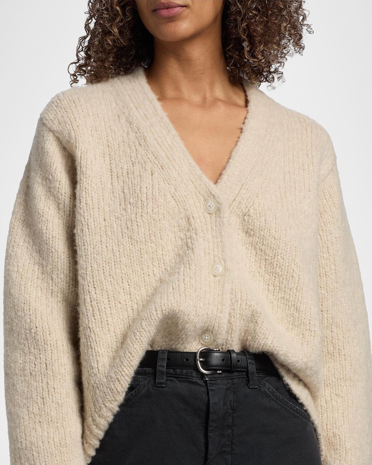 Lorana Wool-Cashmere V-Neck Cardigan - thumbnail 7