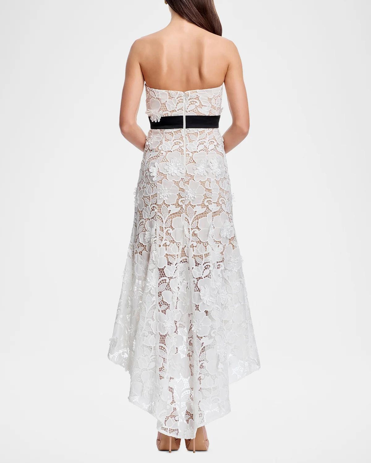 Lucia Strapless High-Low Lace Maxi Dress - thumbnail 3