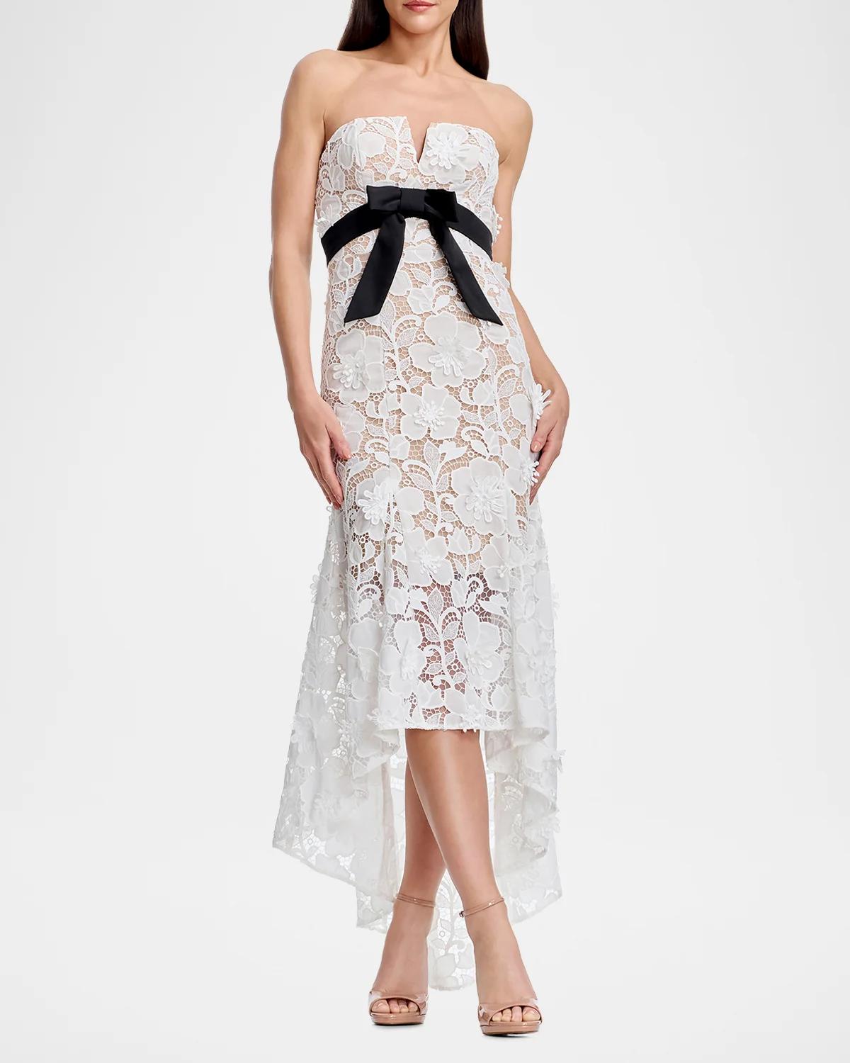 Lucia Strapless High-Low Lace Maxi Dress - thumbnail 4