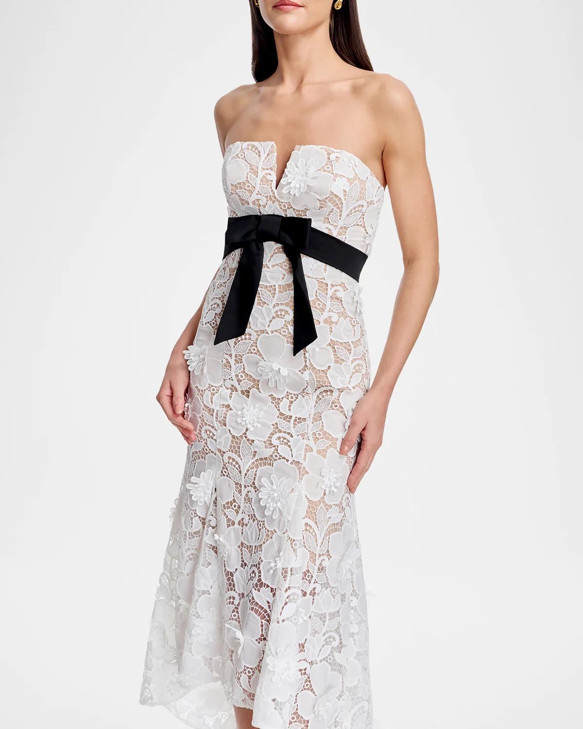 Lucia Strapless High-Low Lace Maxi Dress - thumbnail 5