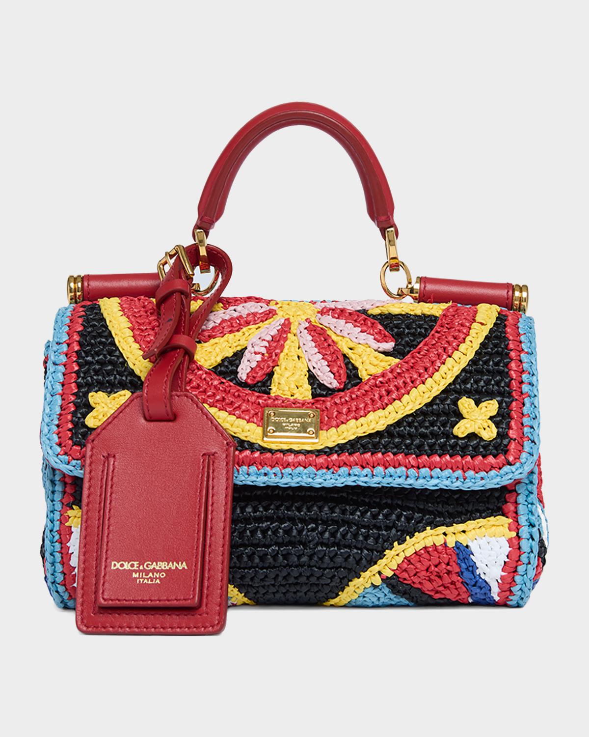 Dolce&Gabbana My Sicily Mini Floral Woven Crossbody Bag | Neiman