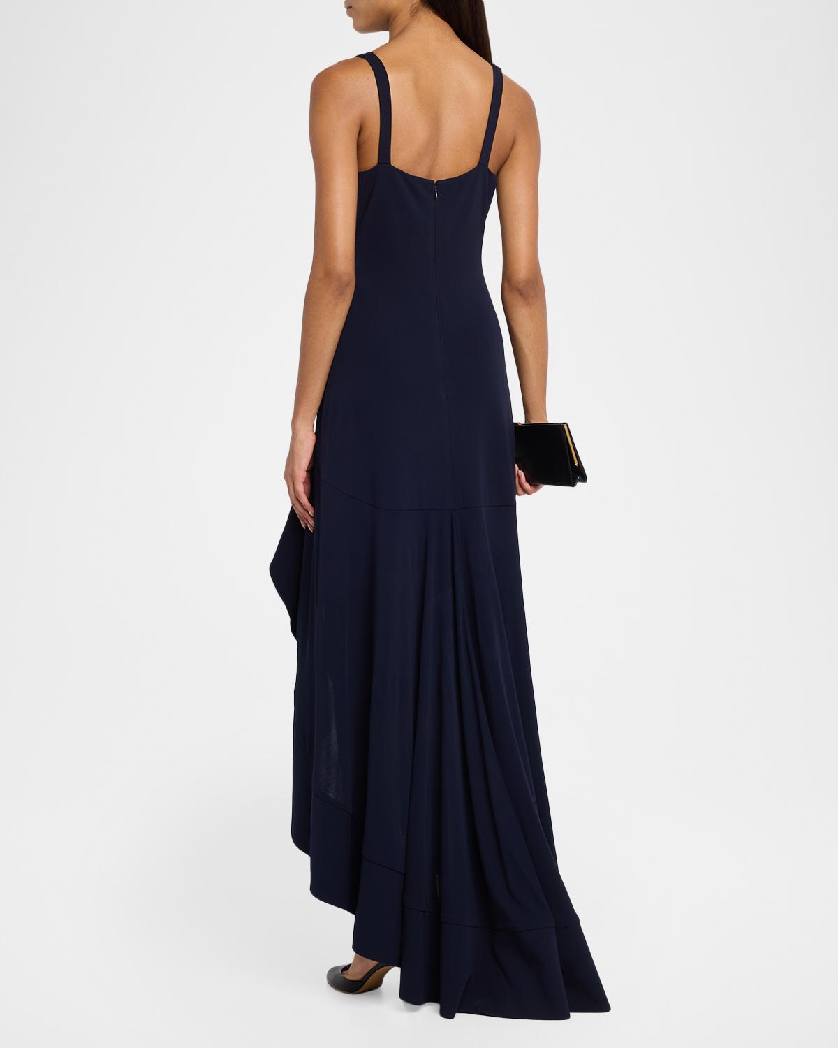 Sleeveless V-Neck Frill Slit Maxi Dress - thumbnail 3