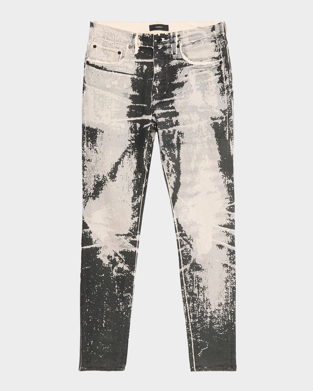 PURPLE Men's Trompe L'oeil Skinny Jeans | Neiman Marcus