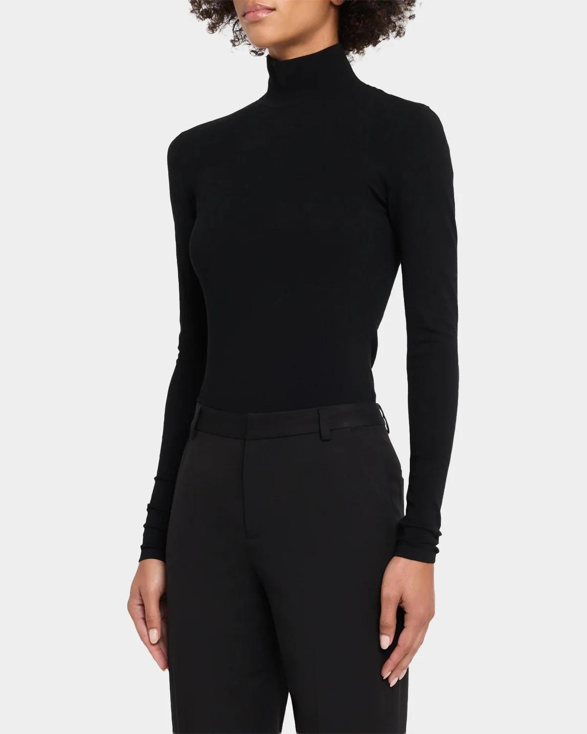 Turtleneck Stretch Viscose Bodysuit - thumbnail 4