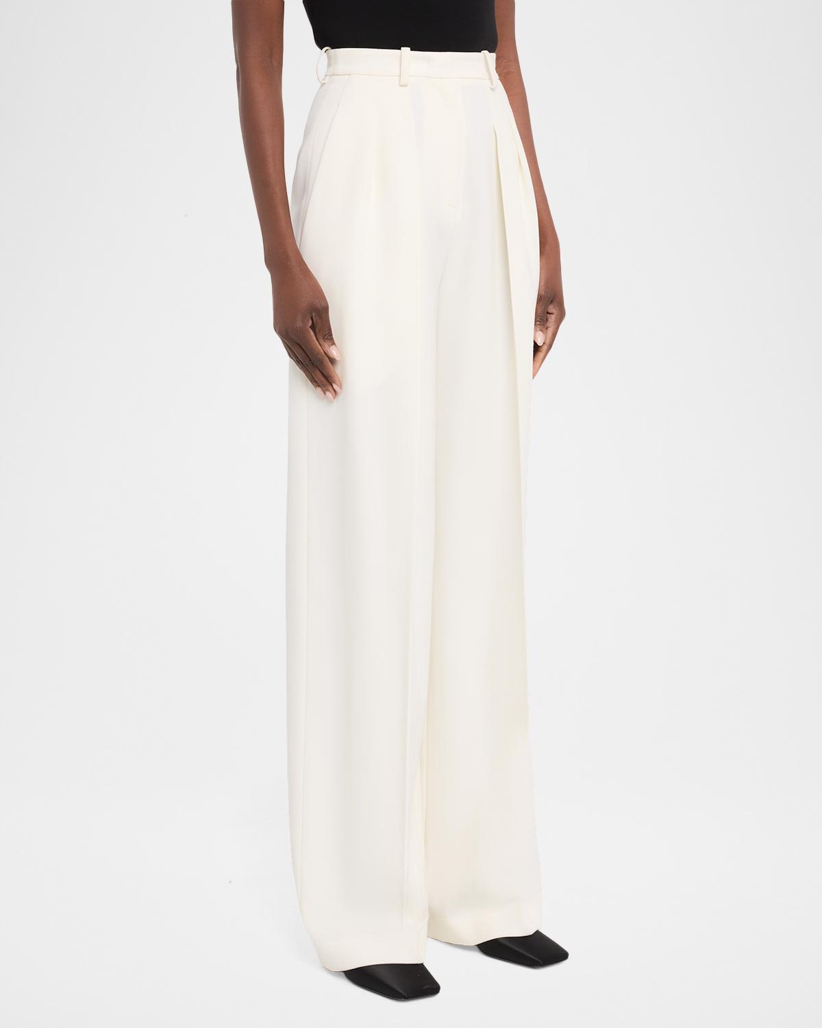 Pleated High-Rise Wool Pants - thumbnail 4
