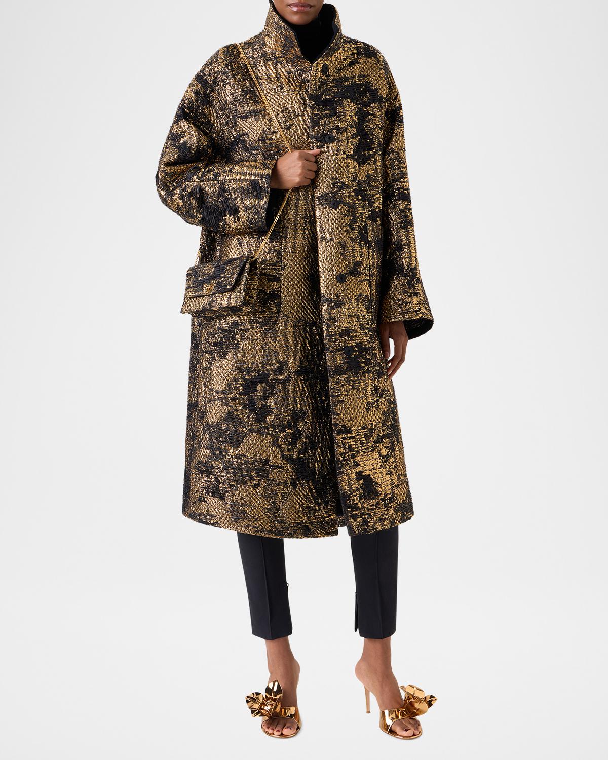 Metallic Jacquard Oversized Coat - thumbnail 2