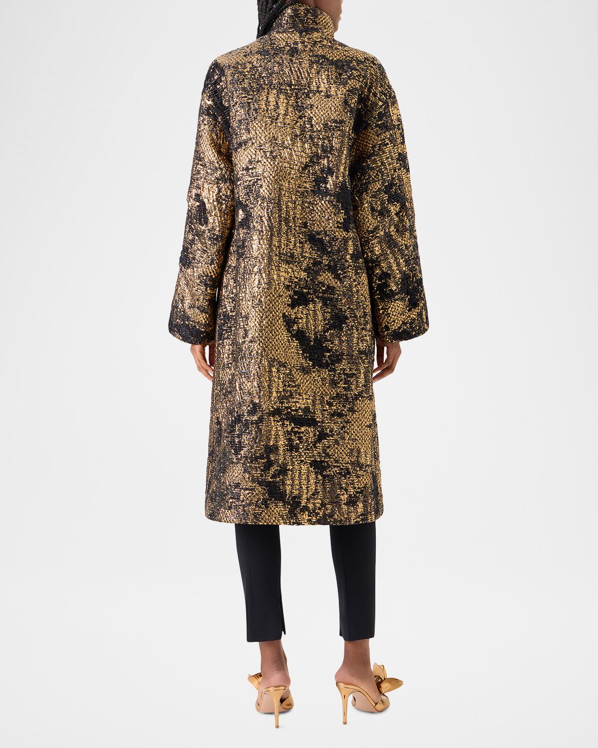 Metallic Jacquard Oversized Coat - thumbnail 3