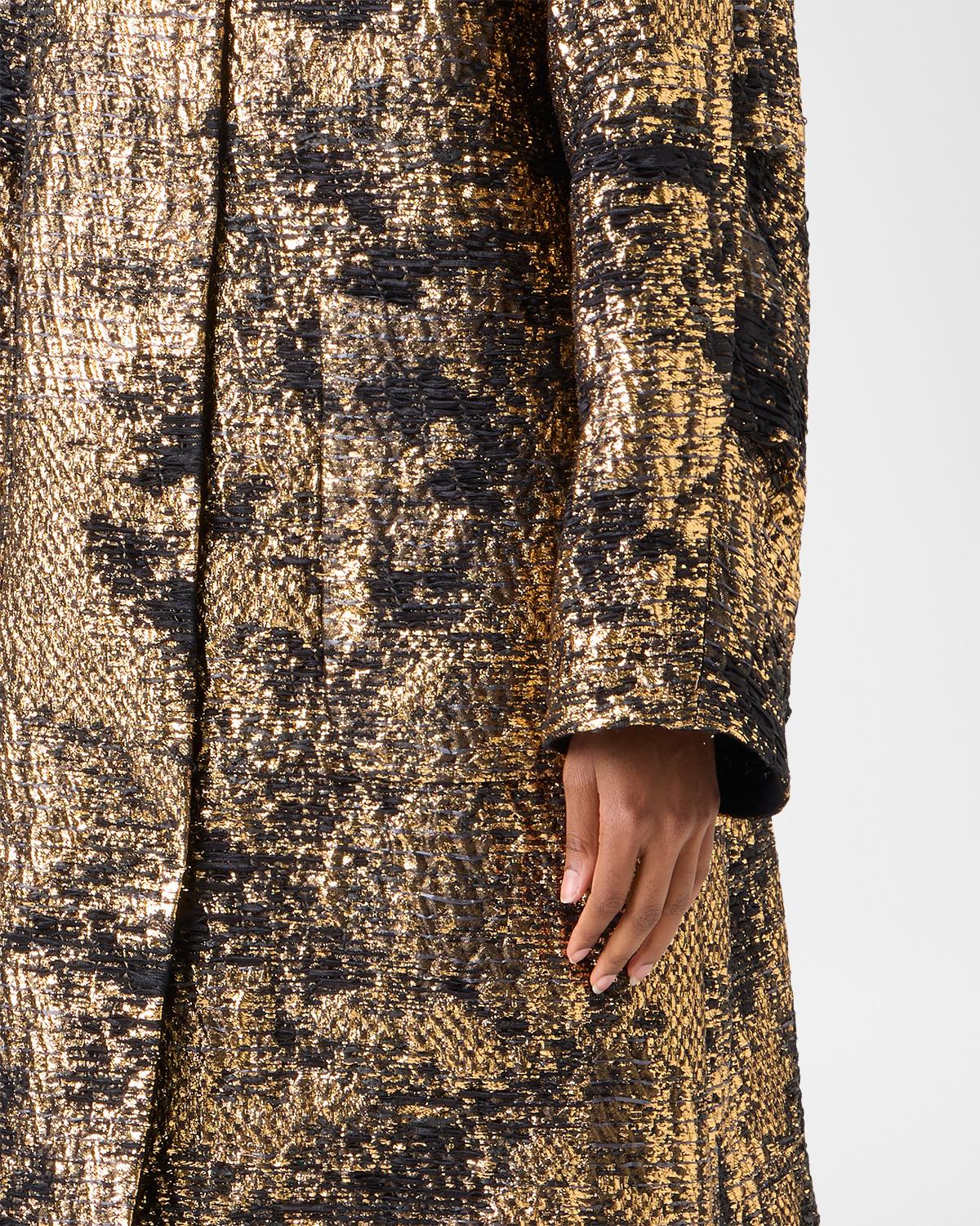 Metallic Jacquard Oversized Coat - thumbnail 5