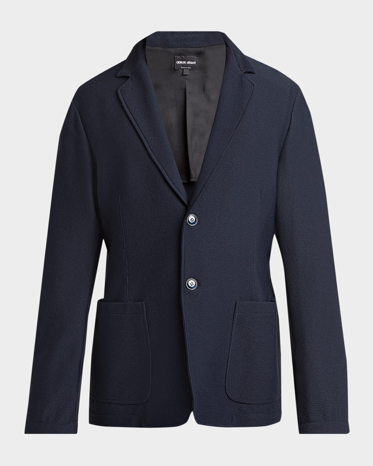 Giorgio Armani Men's Seersucker Patch-Pocket Blazer | Neiman Marcus