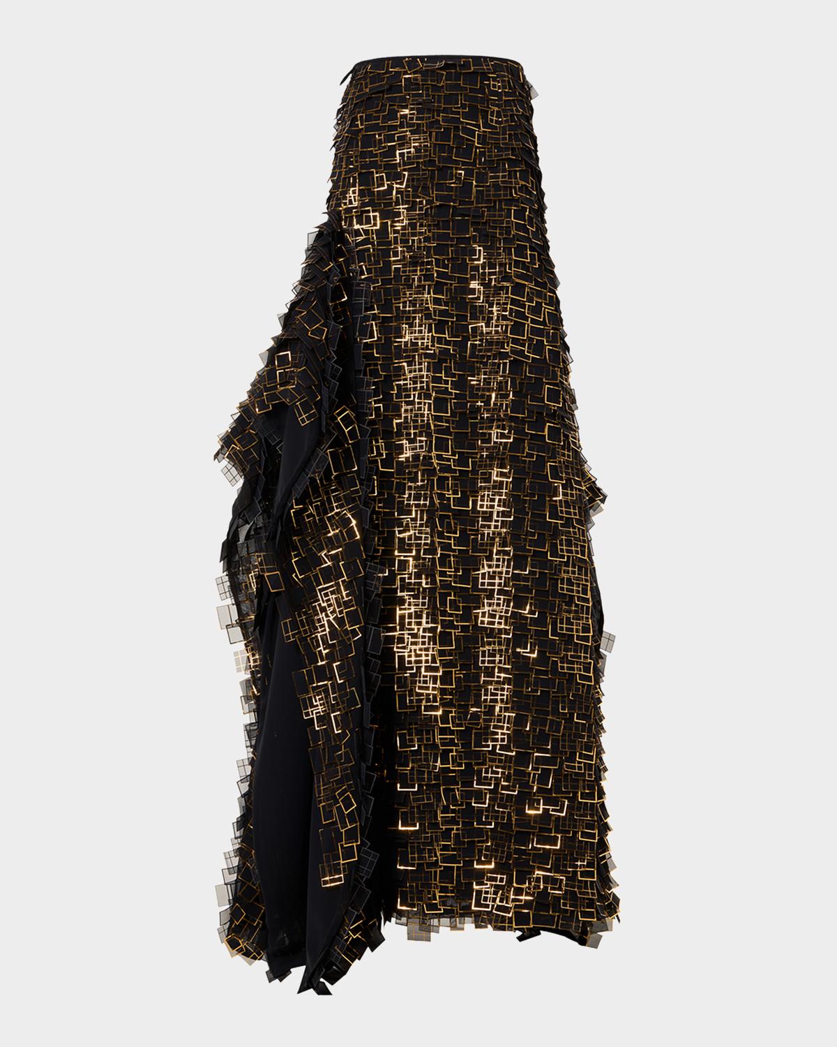 Geometric Lattice Maxi Skirt