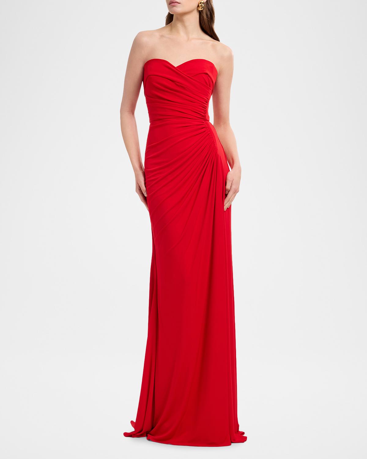 Strapless Draped Trumpet Gown - thumbnail 2