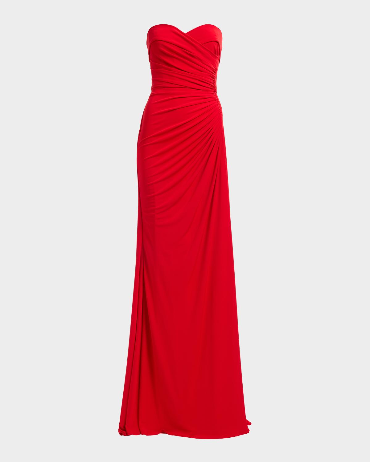 Strapless Draped Trumpet Gown