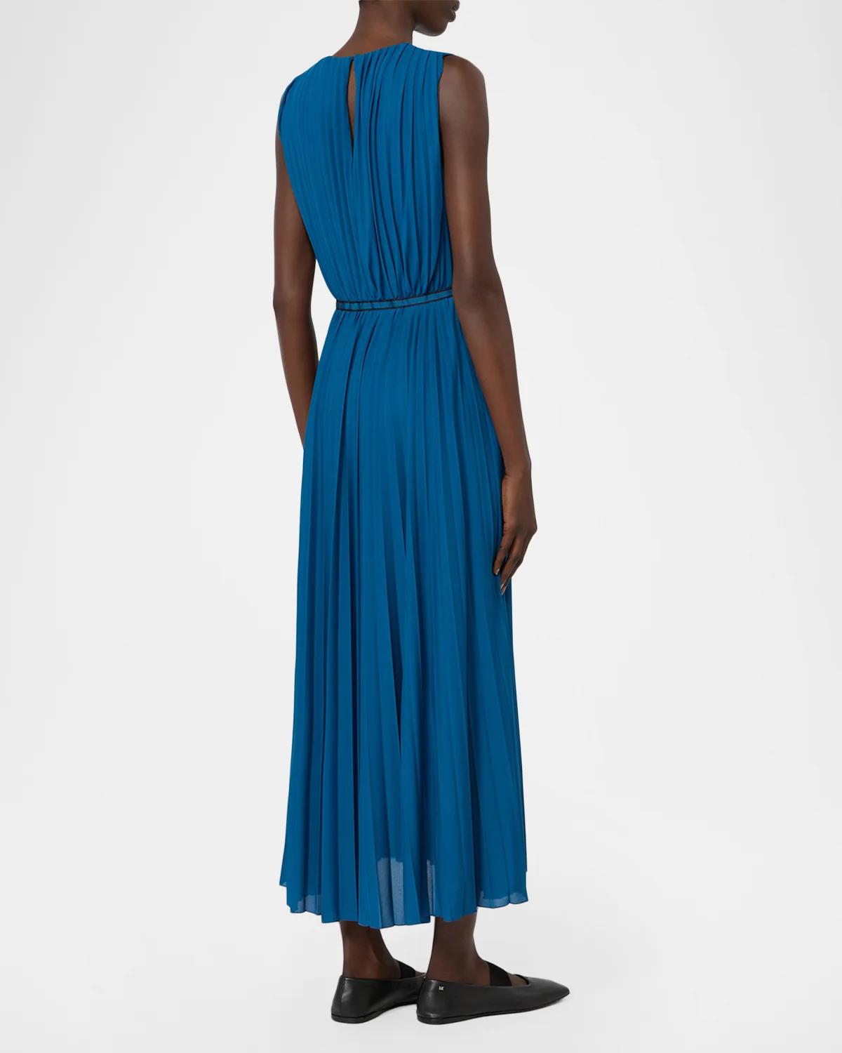 Sleeveless Pleated Jersey Midi Dress - thumbnail 3