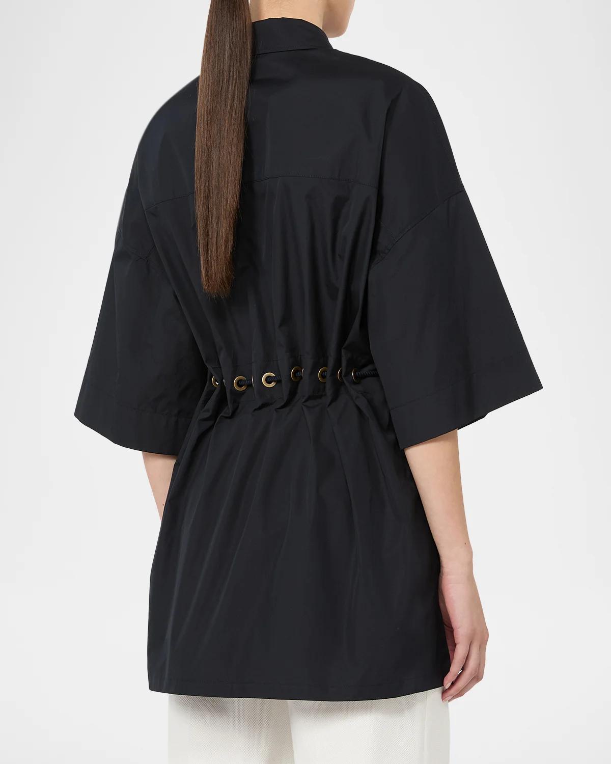 Mancora Belted 3/4-Sleeve Cotton Button-Down Shirt - thumbnail 3