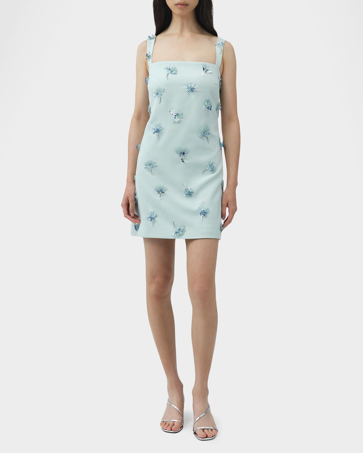Ella Floral Beaded Square-Neck Mini Shift Dress - thumbnail 2