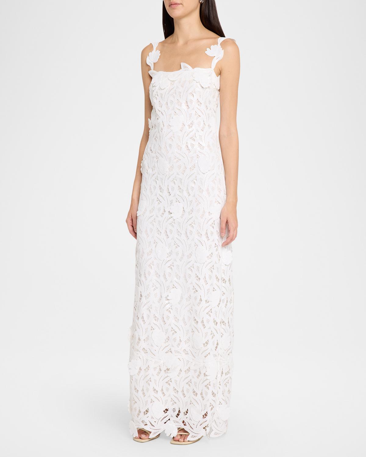 Marenna Sequin Floral Lace Column Gown - thumbnail 2