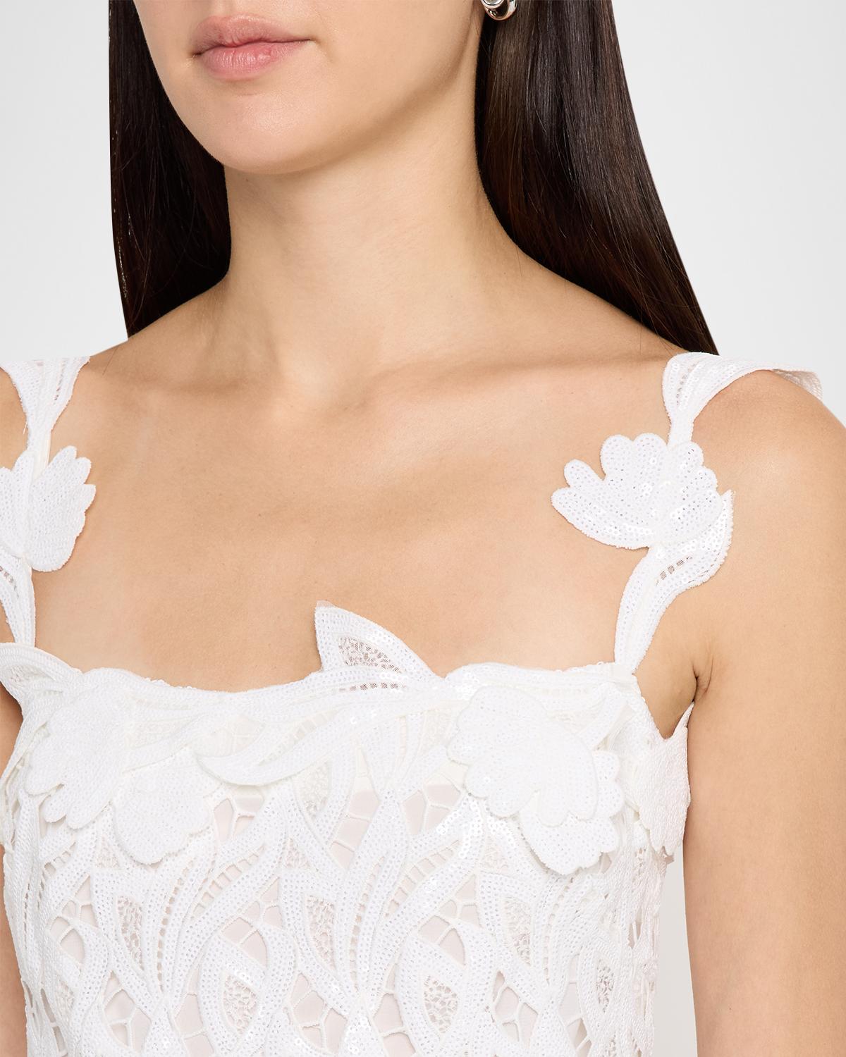 Marenna Sequin Floral Lace Column Gown - thumbnail 5