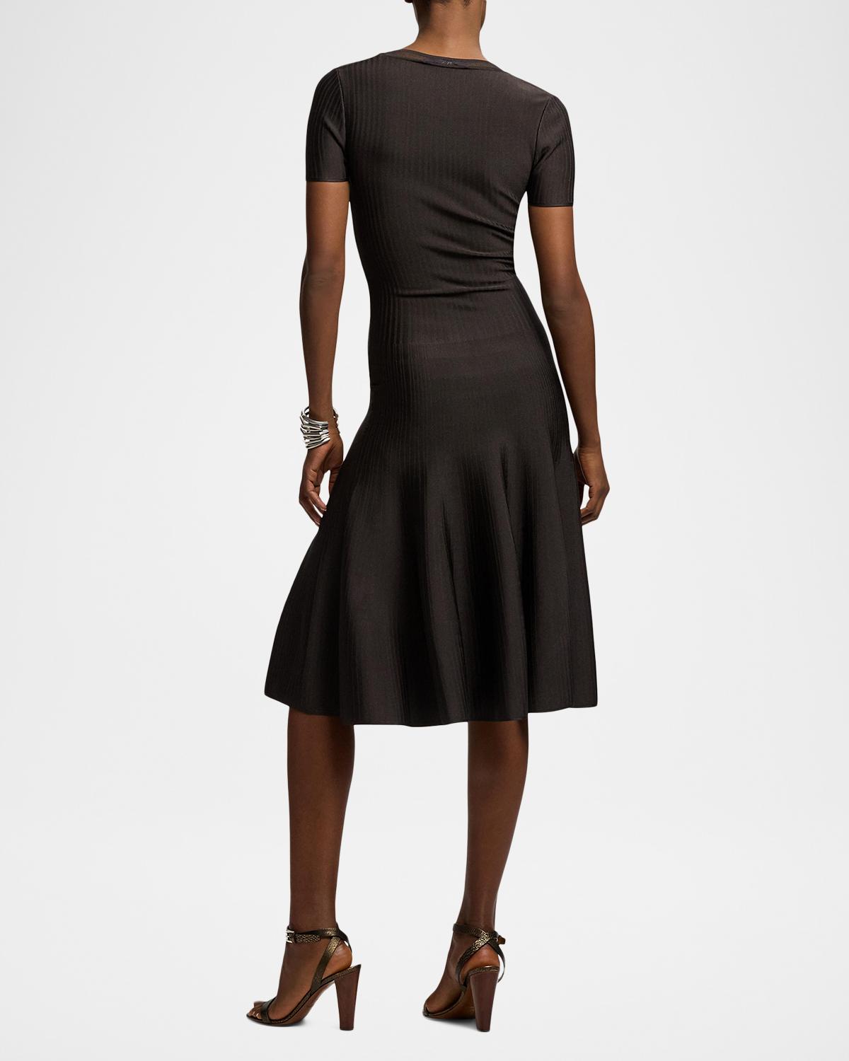 Gwenn Sheer-Trim Sweater Day Dress - thumbnail 3