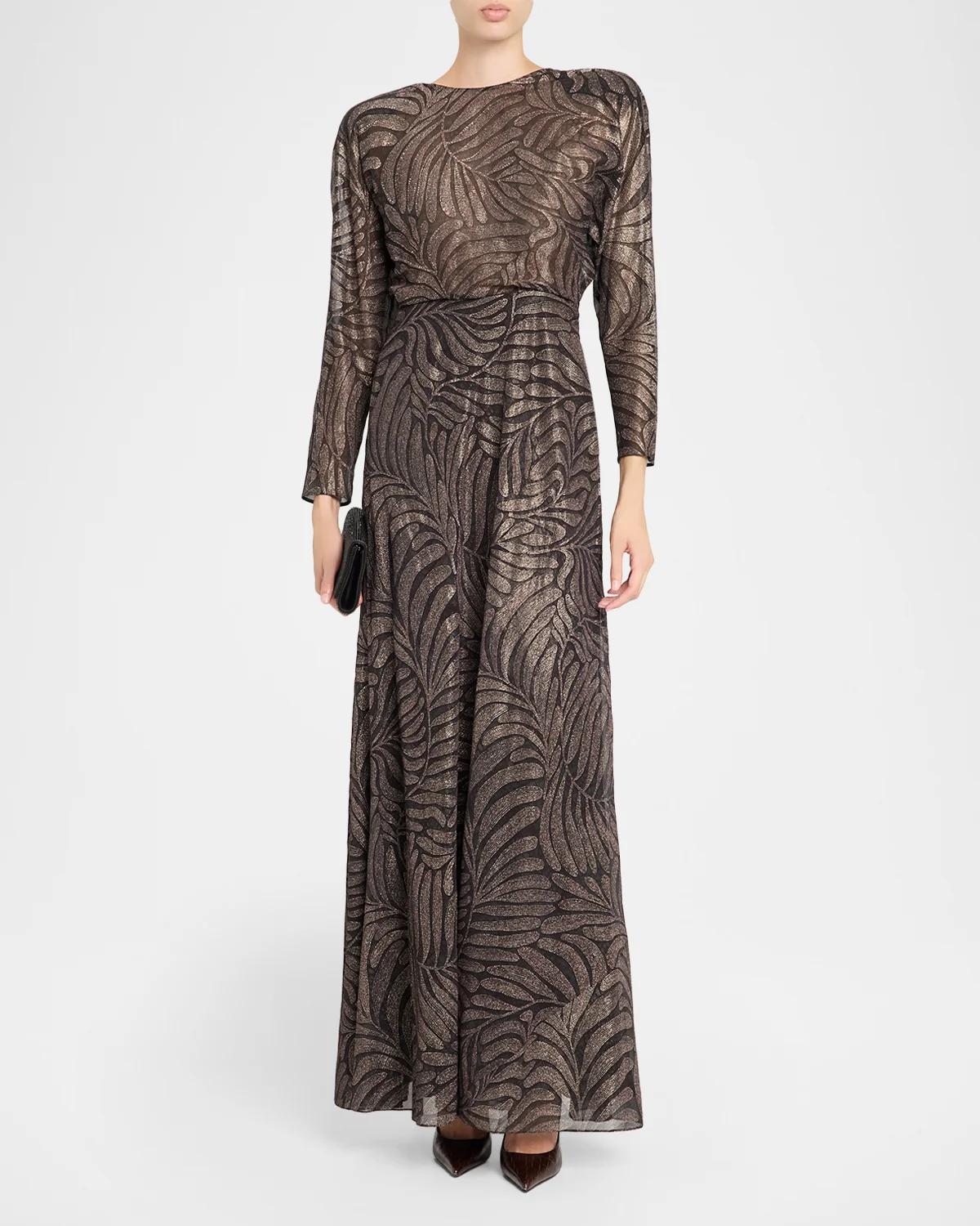 Shannen Foiled Chiffon Evening Dress - thumbnail 2