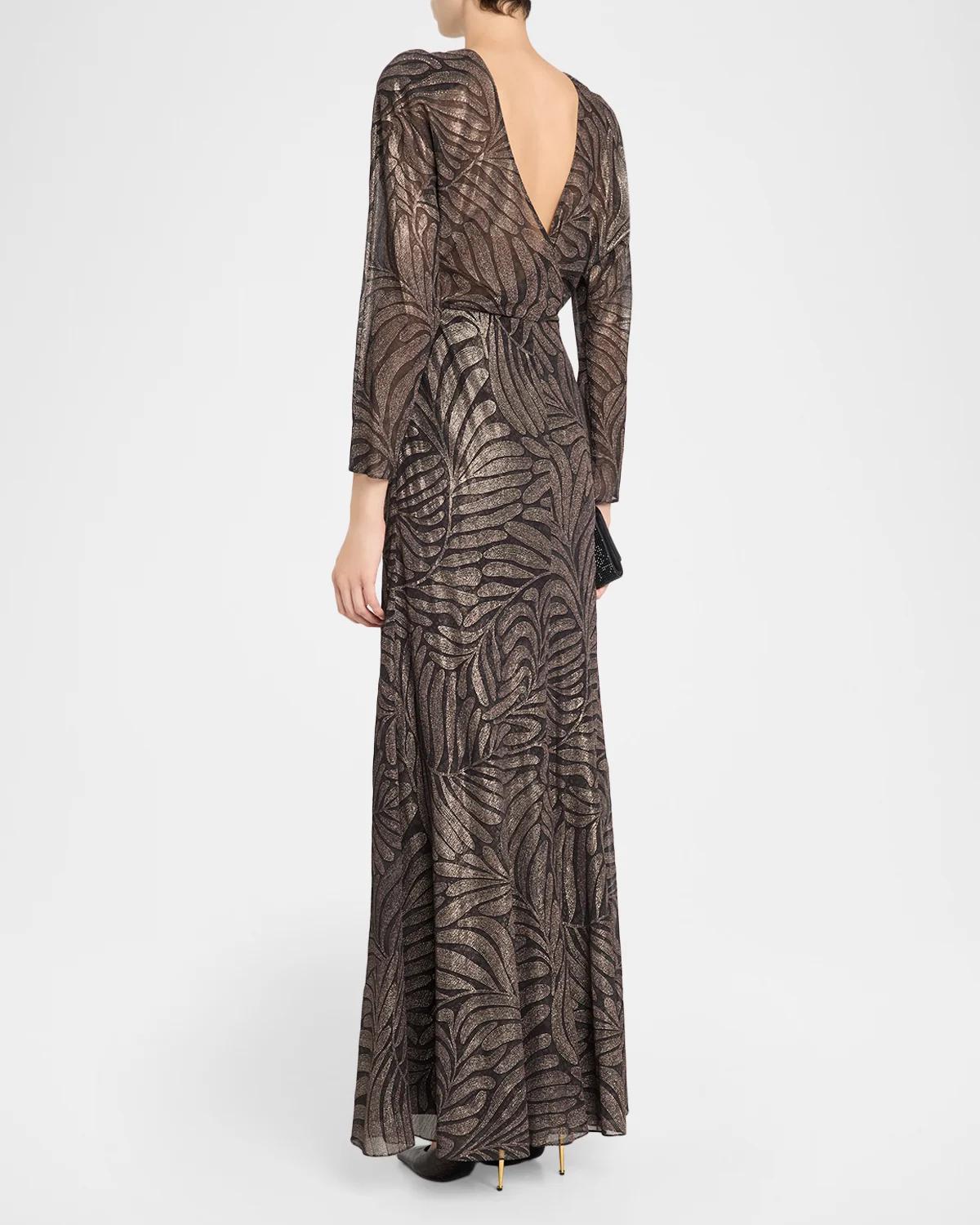 Shannen Foiled Chiffon Evening Dress - thumbnail 3