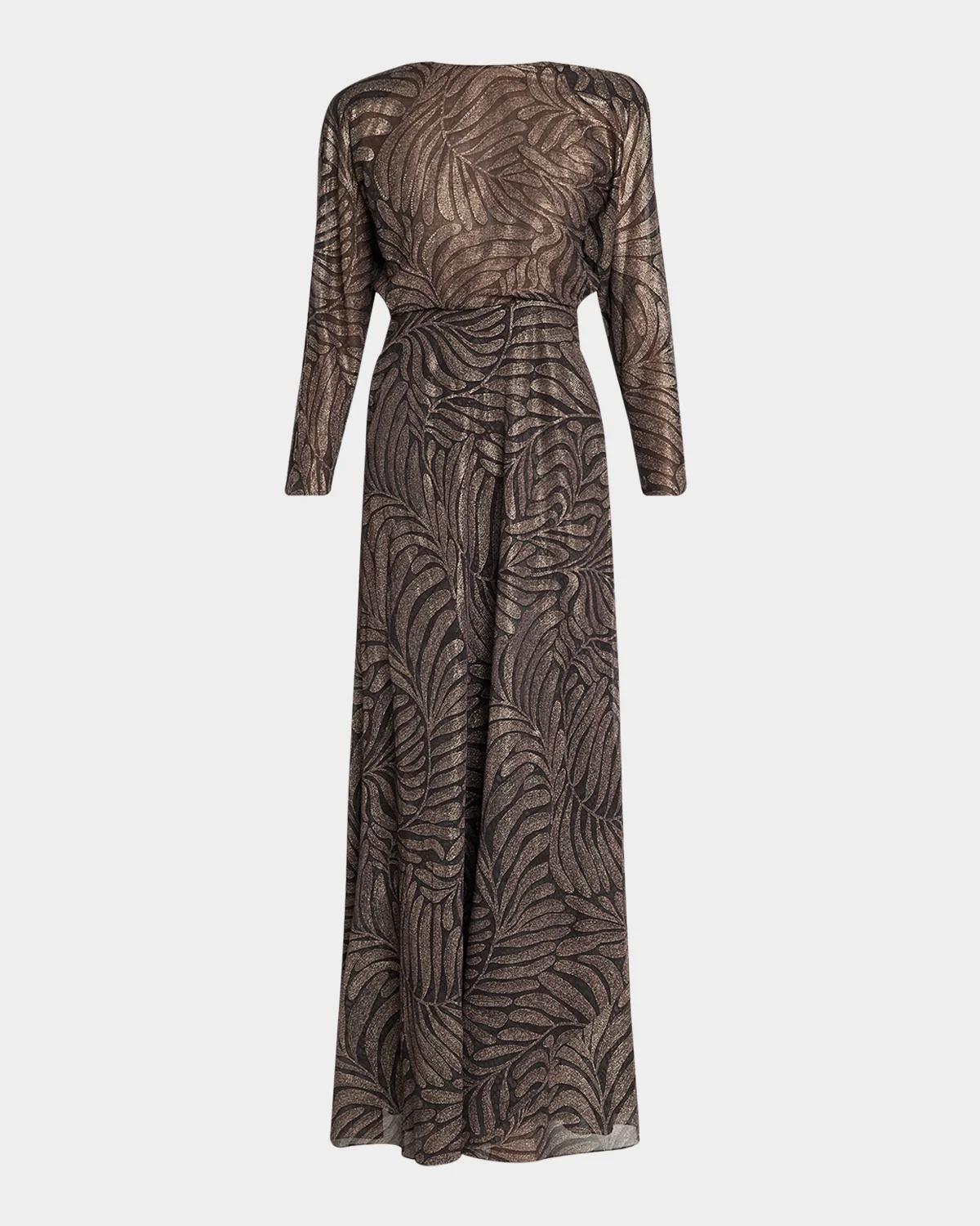 Shannen Foiled Chiffon Evening Dress