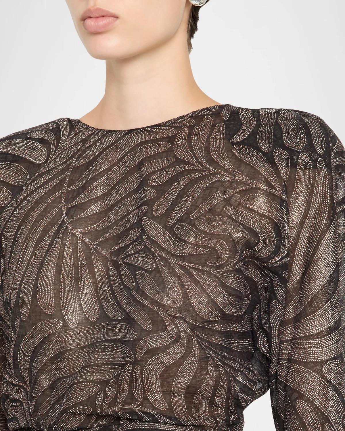 Shannen Foiled Chiffon Evening Dress - thumbnail 5
