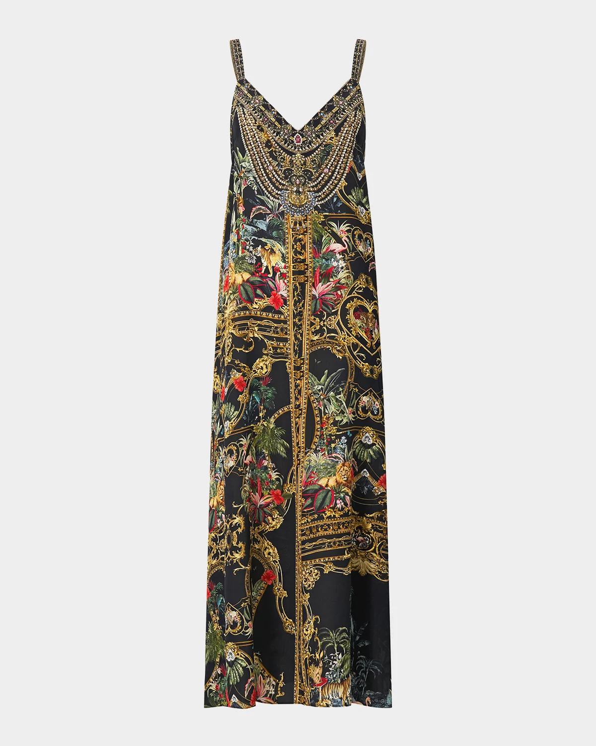 Palace Zoology V-Neck Midi Slip Dress