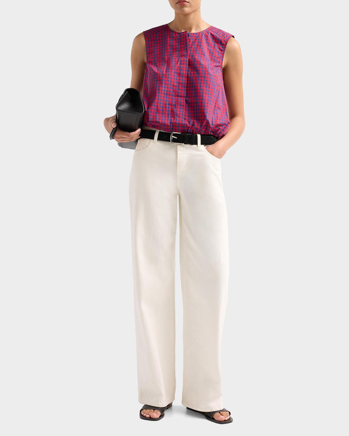 Gingham Cotton-Blend Top - thumbnail 2