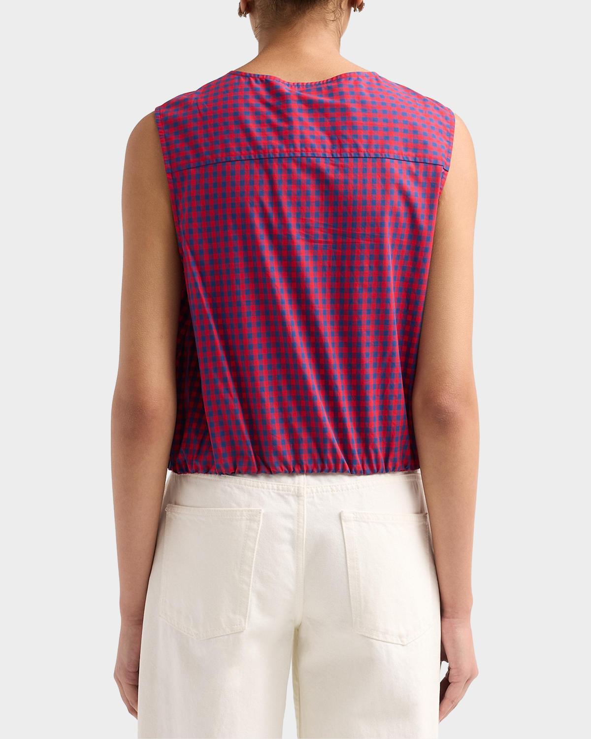 Gingham Cotton-Blend Top - thumbnail 3