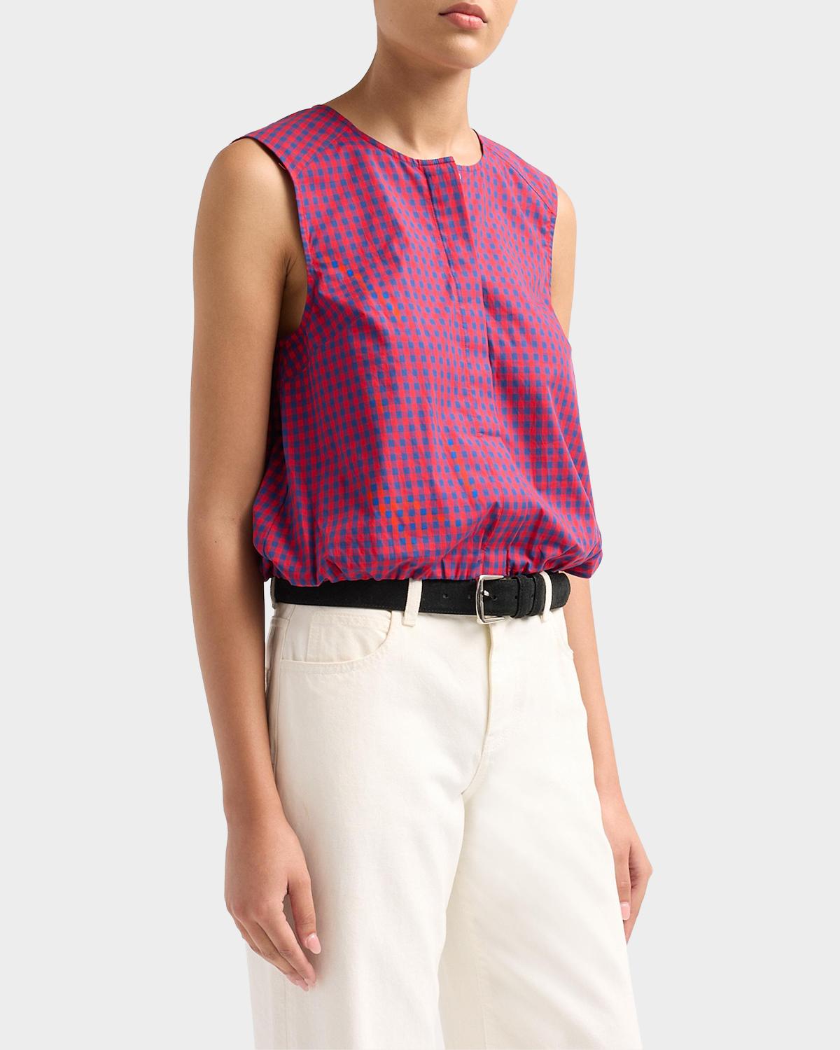Gingham Cotton-Blend Top - thumbnail 4