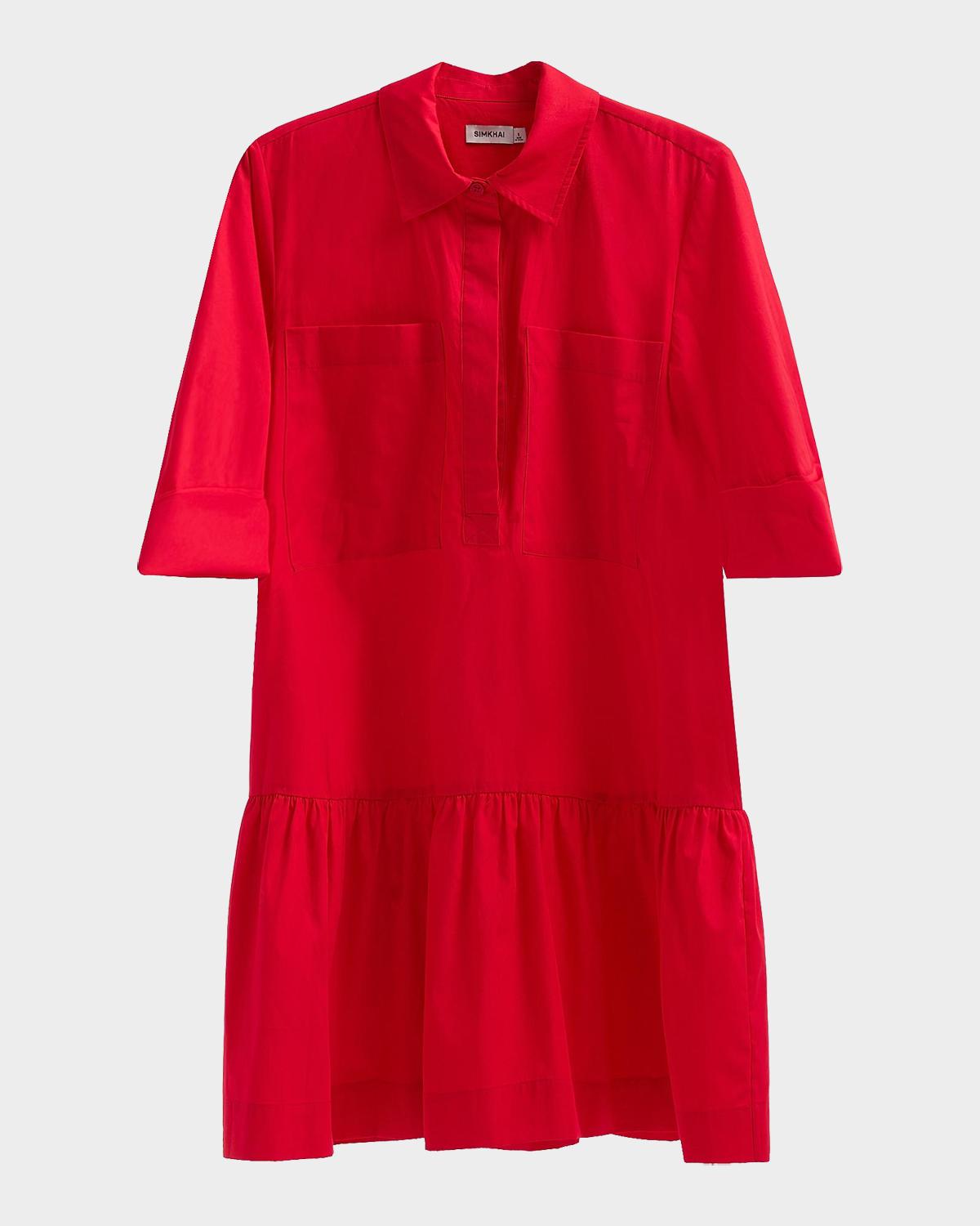 Criss Cotton-Blend Mini Shirtdress
