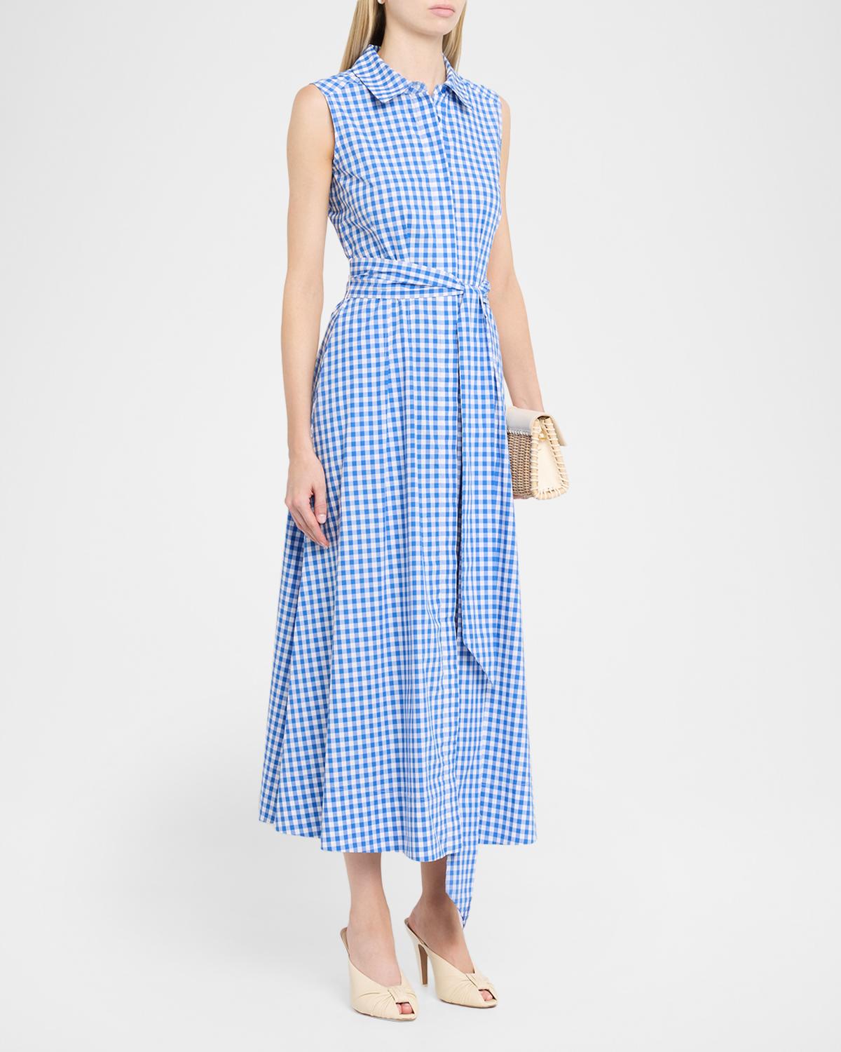 Genny Gingham Belted Midi Shirtdress - thumbnail 4