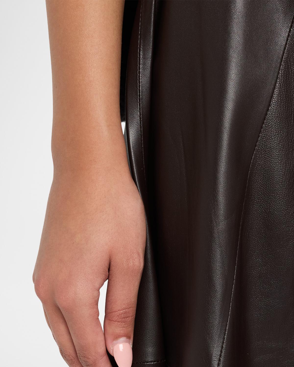 Eleni Leather A-Line Midi Skirt - thumbnail 5