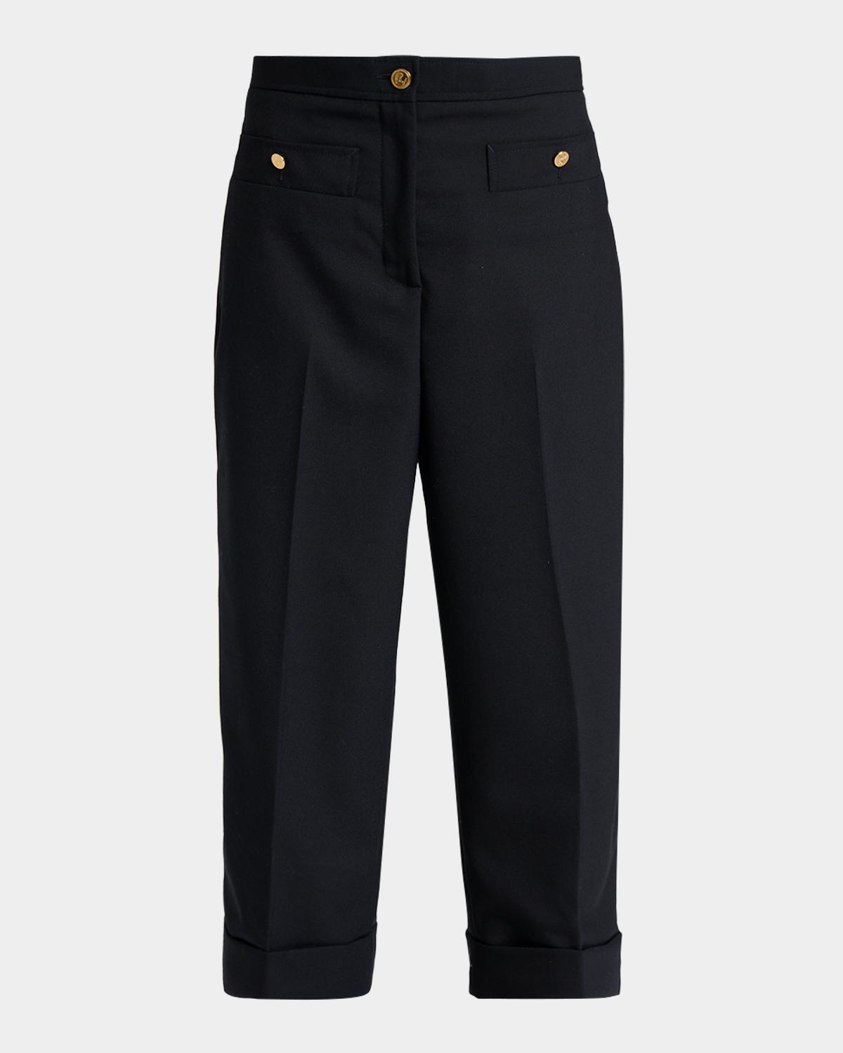 Wool Cardigan-Style Pocket Trousers