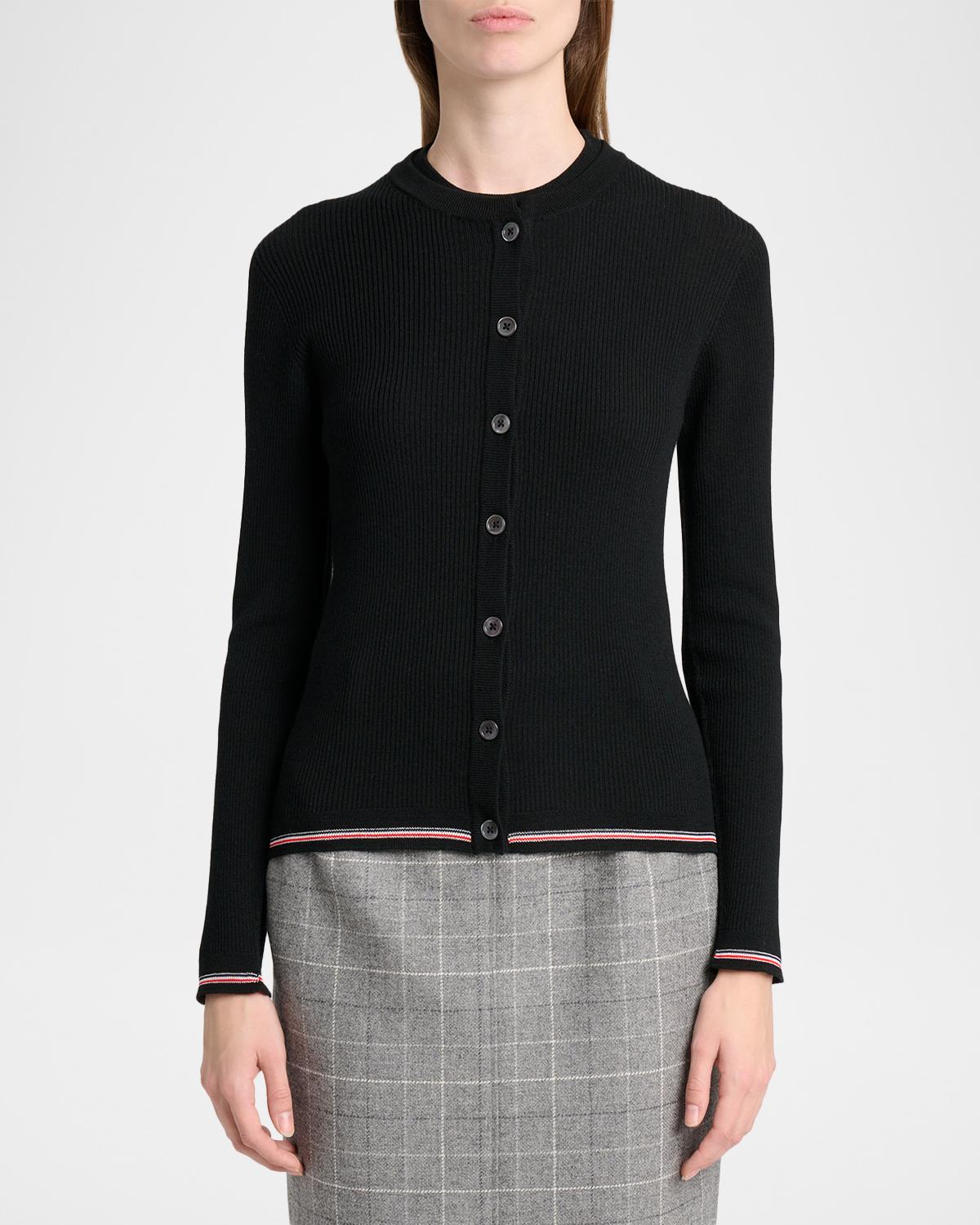 Rib-Knit Wool Cardigan - thumbnail 4