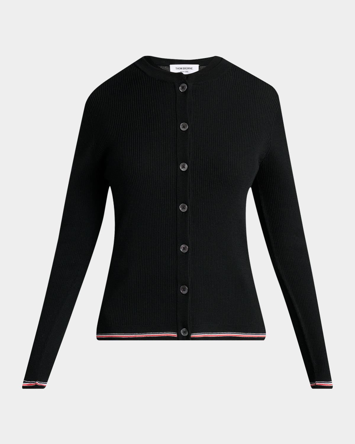 Rib-Knit Wool Cardigan