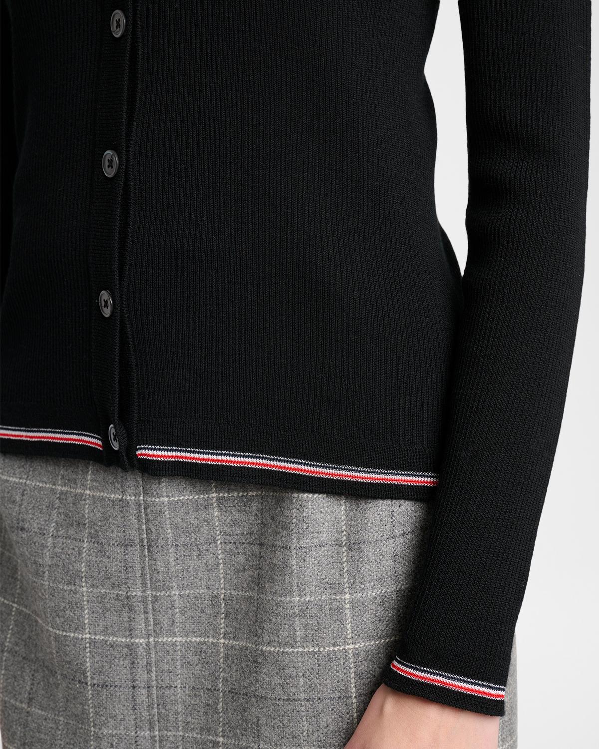 Rib-Knit Wool Cardigan - thumbnail 5