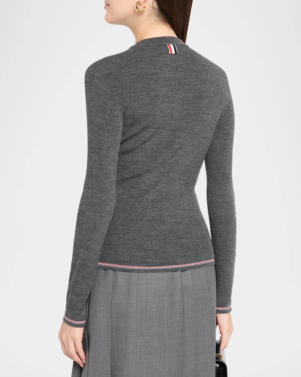Rib-Knit Wool Cardigan - thumbnail 8