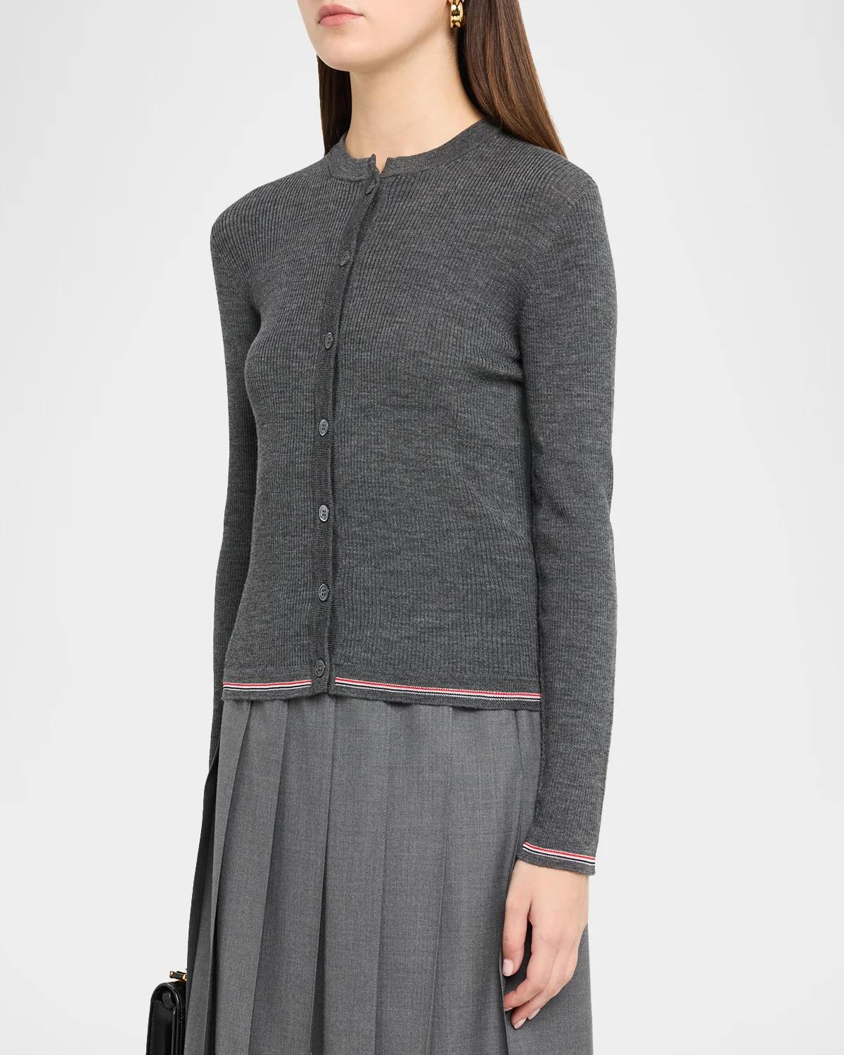 Rib-Knit Wool Cardigan - thumbnail 9