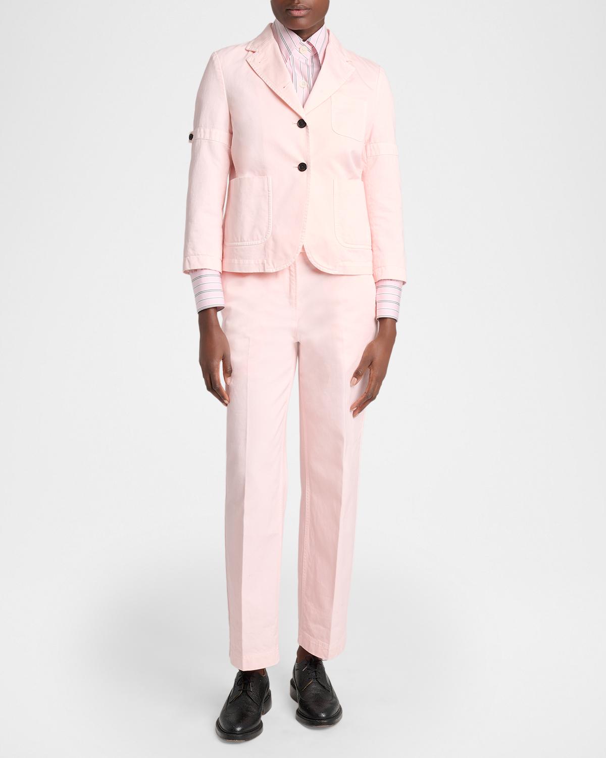 Single-Breasted Denim Shrunken Sport Coat - thumbnail 2